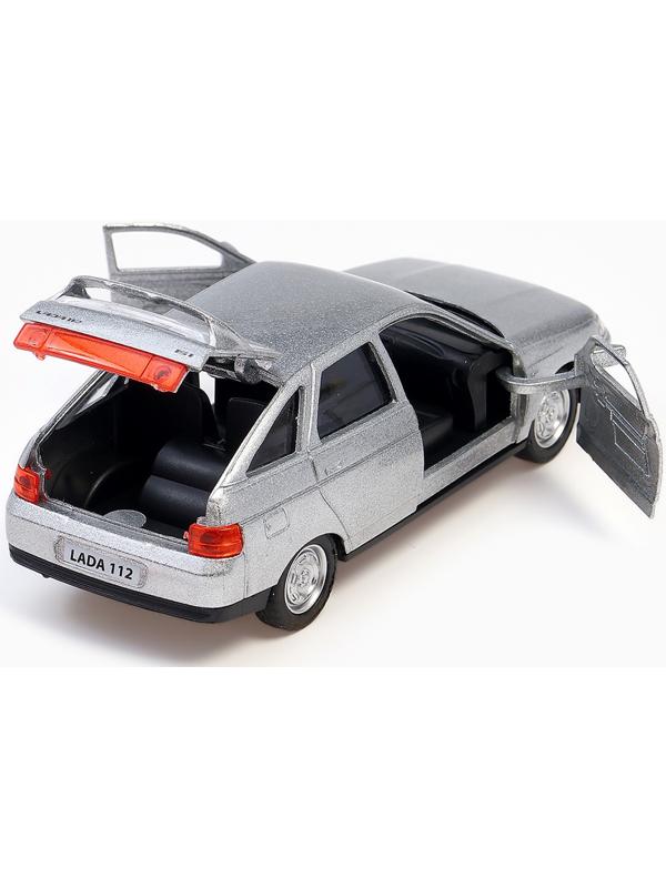 Машина металлическая «ВАЗ-2112», открываются двери, багажник, инерция, 12 см, серебристый