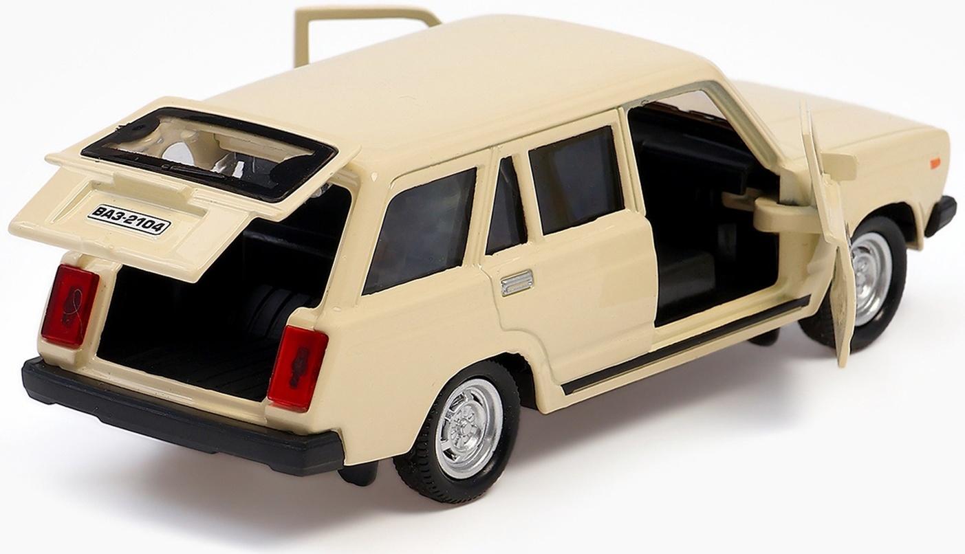 Машинка металлическая «ВАЗ-2104», ретро - модель «ЖИГУЛИ», открываются двери, багажник, инерция, 12 см, бежевый