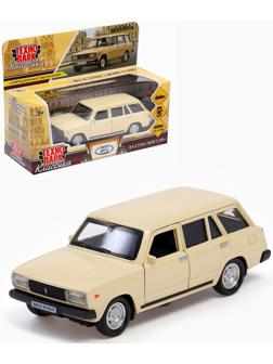 Машинка металлическая «ВАЗ-2104», ретро - модель «ЖИГУЛИ», открываются двери, багажник, инерция, 12 см, бежевый