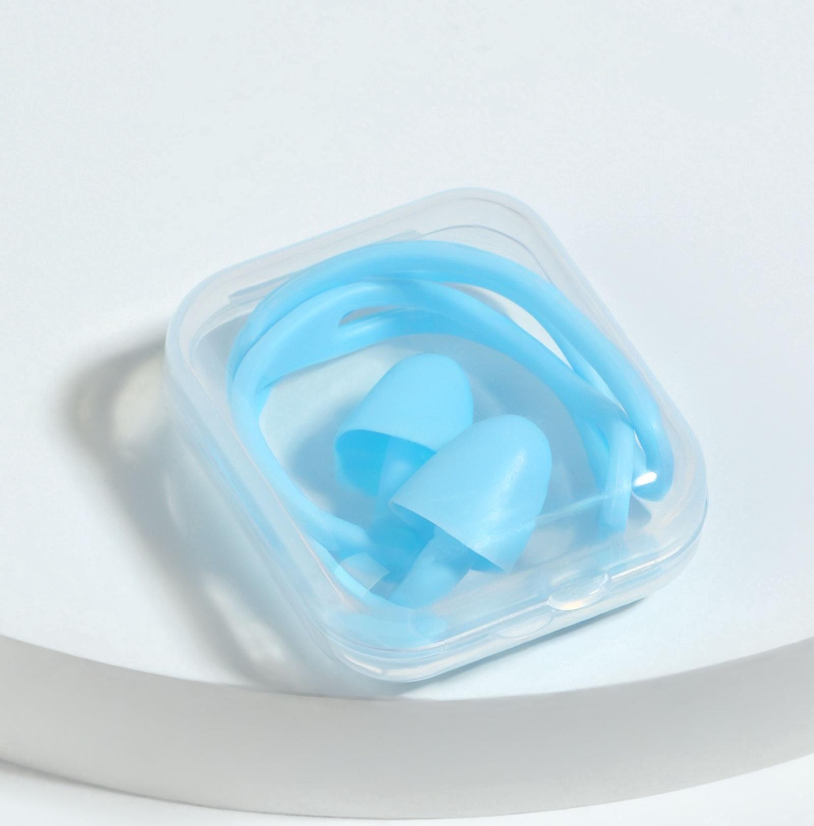 Беруши, 10×1.3 см, в футляре, пара, силиконовые, голубой