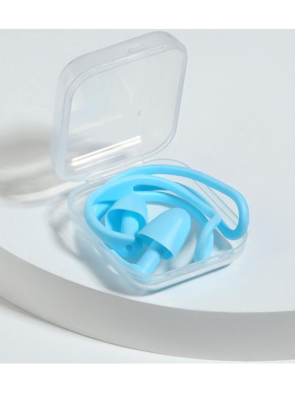 Беруши, 10×1.3 см, в футляре, пара, силиконовые, голубой