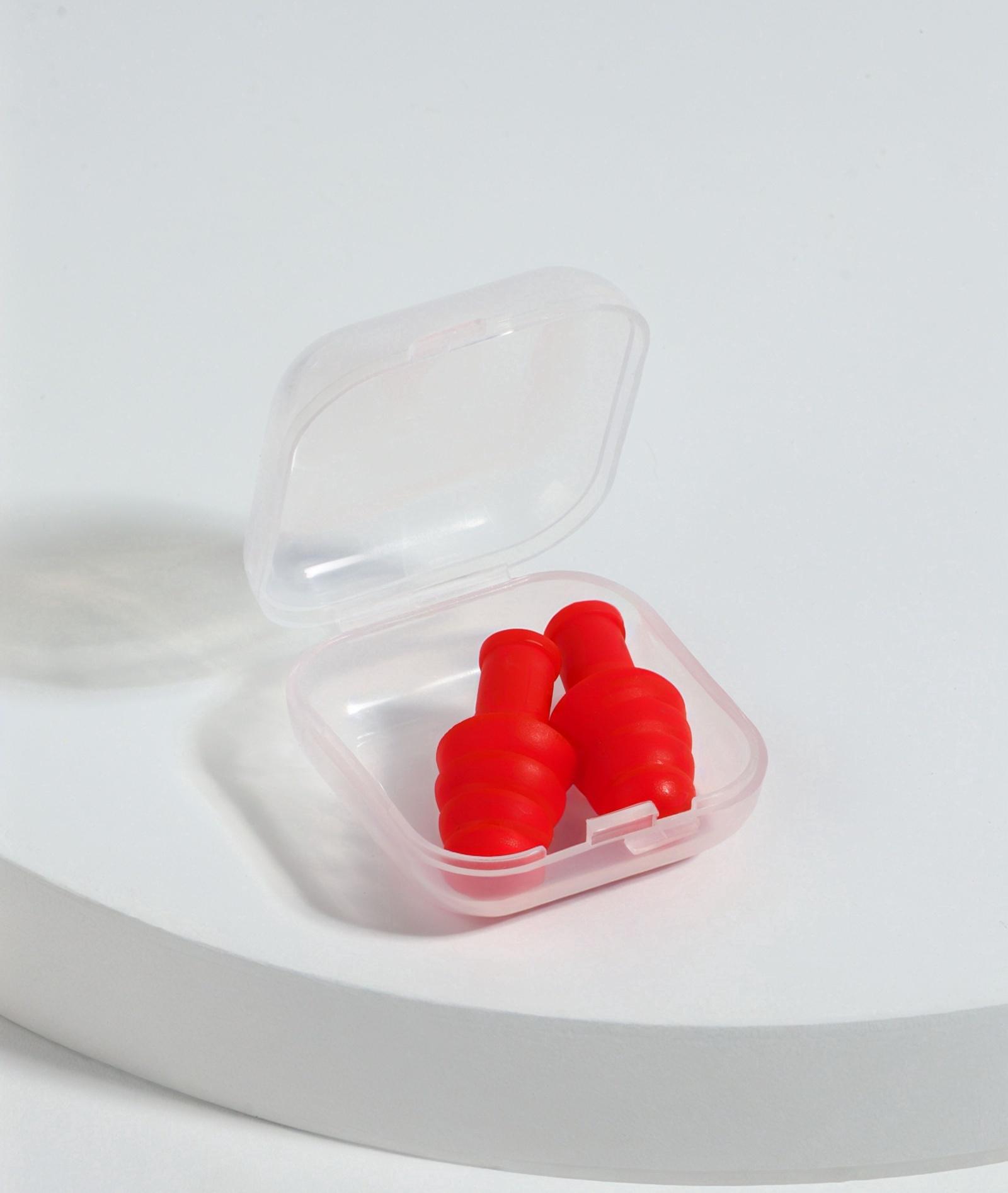 Беруши, 3×1.3 см, в футляре, фасовка 10 шт., силиконовые, МИКС