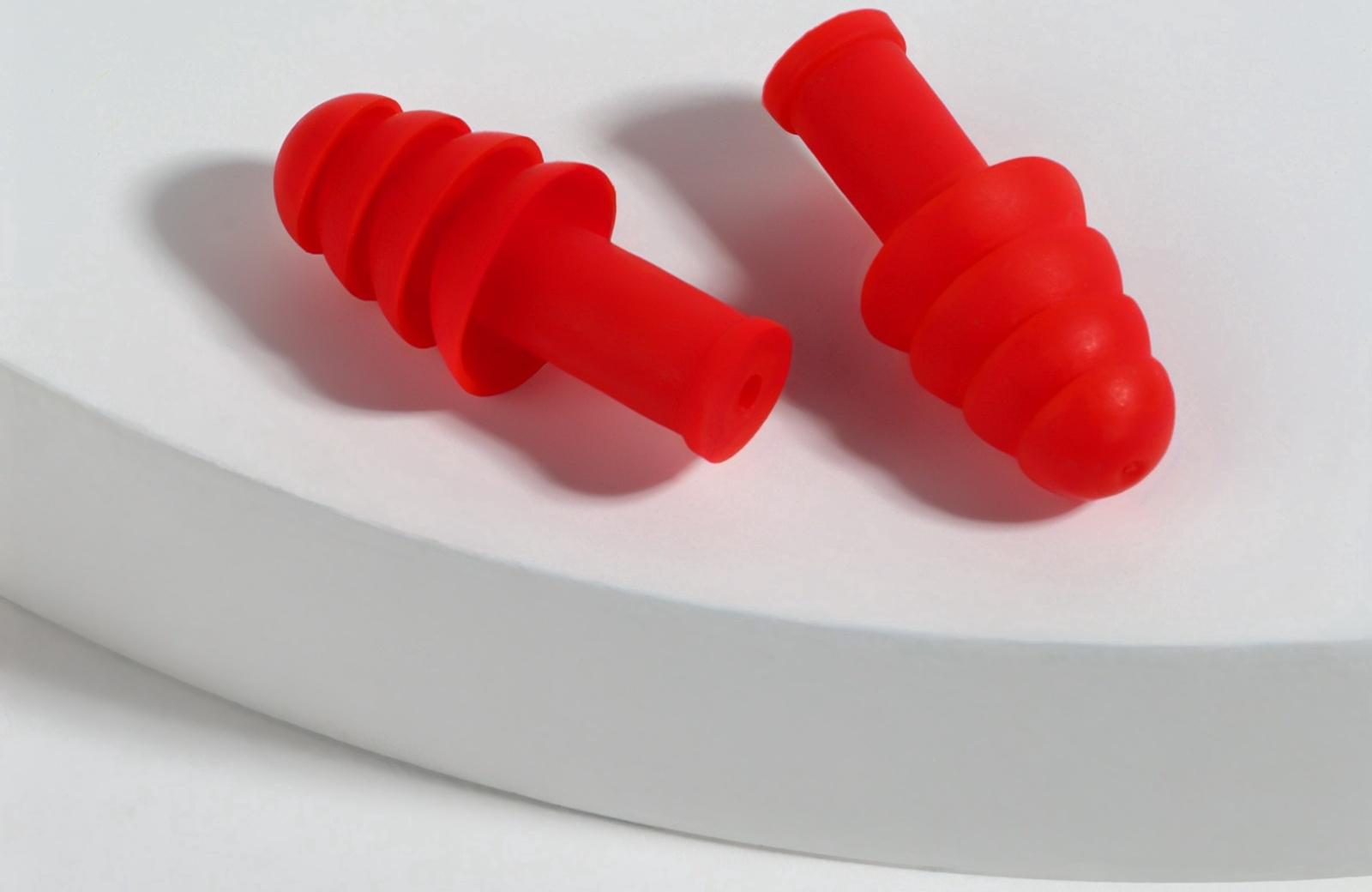 Беруши, 3×1.3 см, в футляре, фасовка 10 шт., силиконовые, МИКС