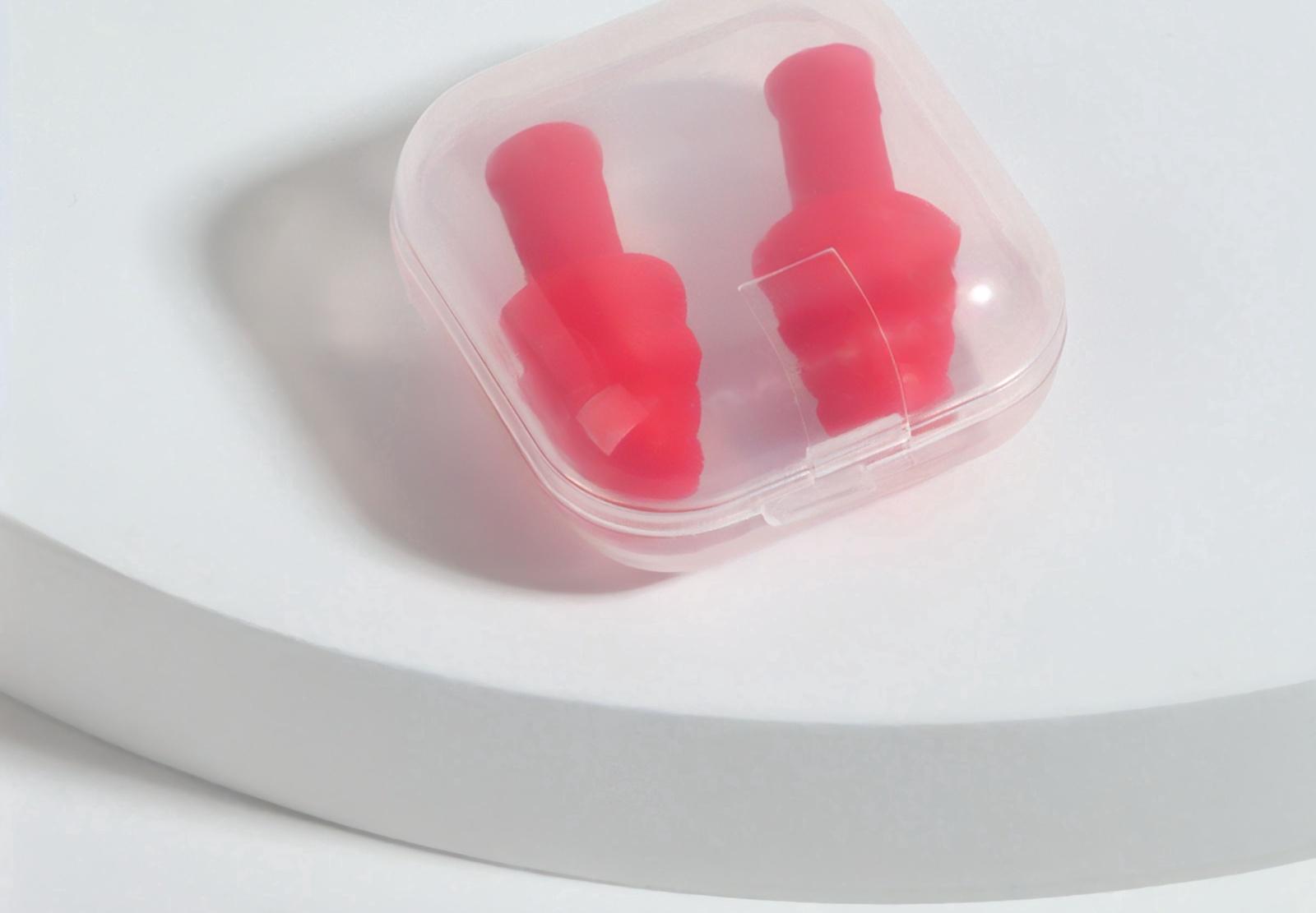 Беруши, 3×1.3 см, в футляре, фасовка 10 шт., силиконовые, МИКС