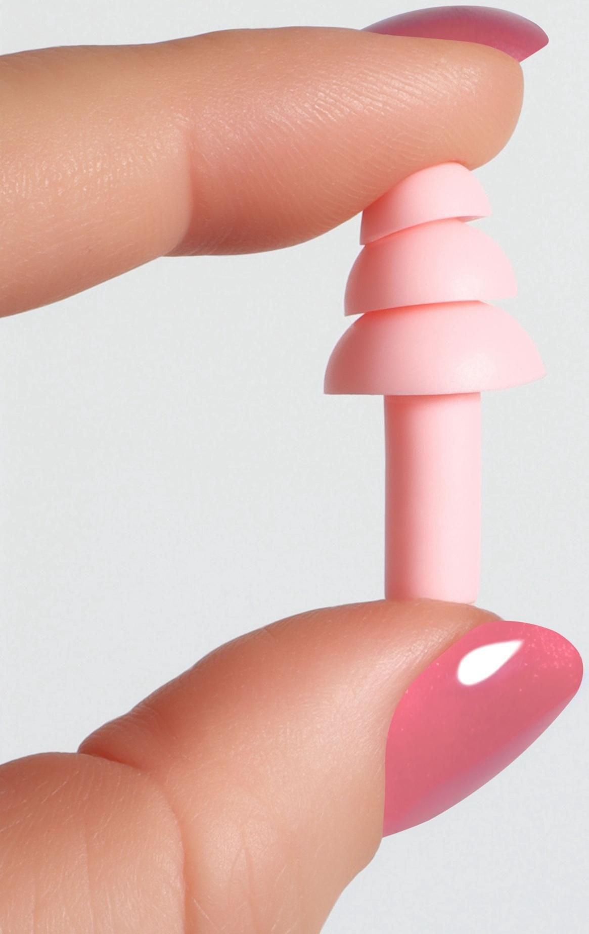 Беруши на шнурке, 3×1.5 см, в футляре, фасовка 10 шт., силиконовые, розовые