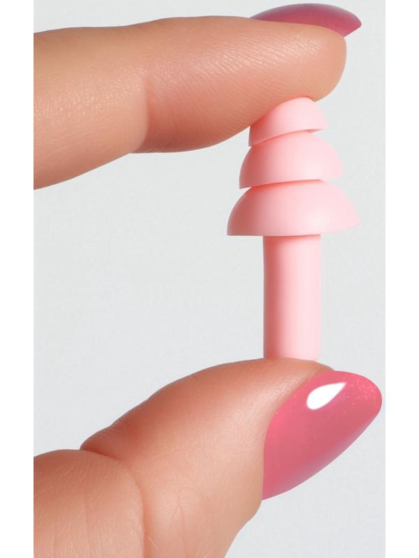 Беруши на шнурке, 3×1.5 см, в футляре, фасовка 10 шт., силиконовые, розовые