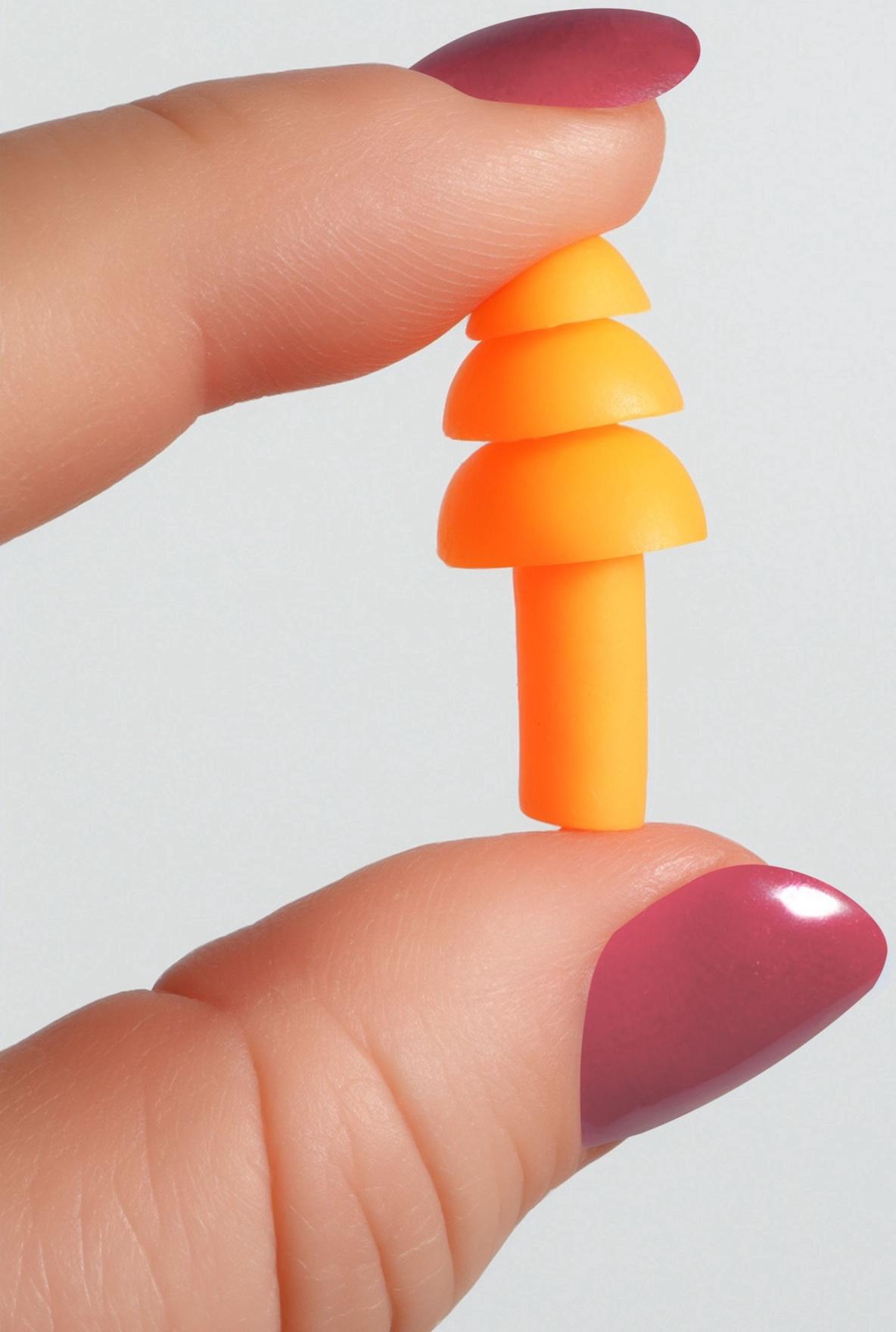 Беруши на шнурке, 3×1.5 см, в футляре, фасовка 10 шт., силиконовые, оранжевые