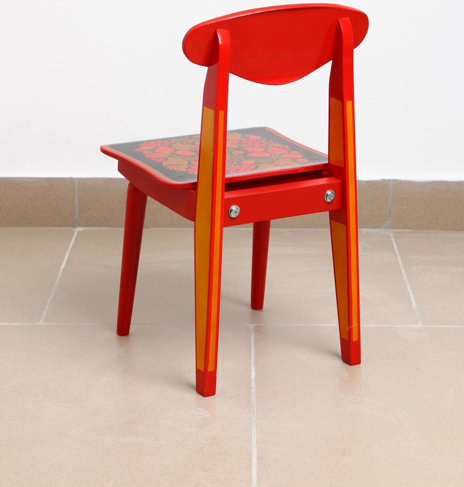 Стул детский, разборный, с хохломской росписью, 2 ростовая категория, 55×30×29 см