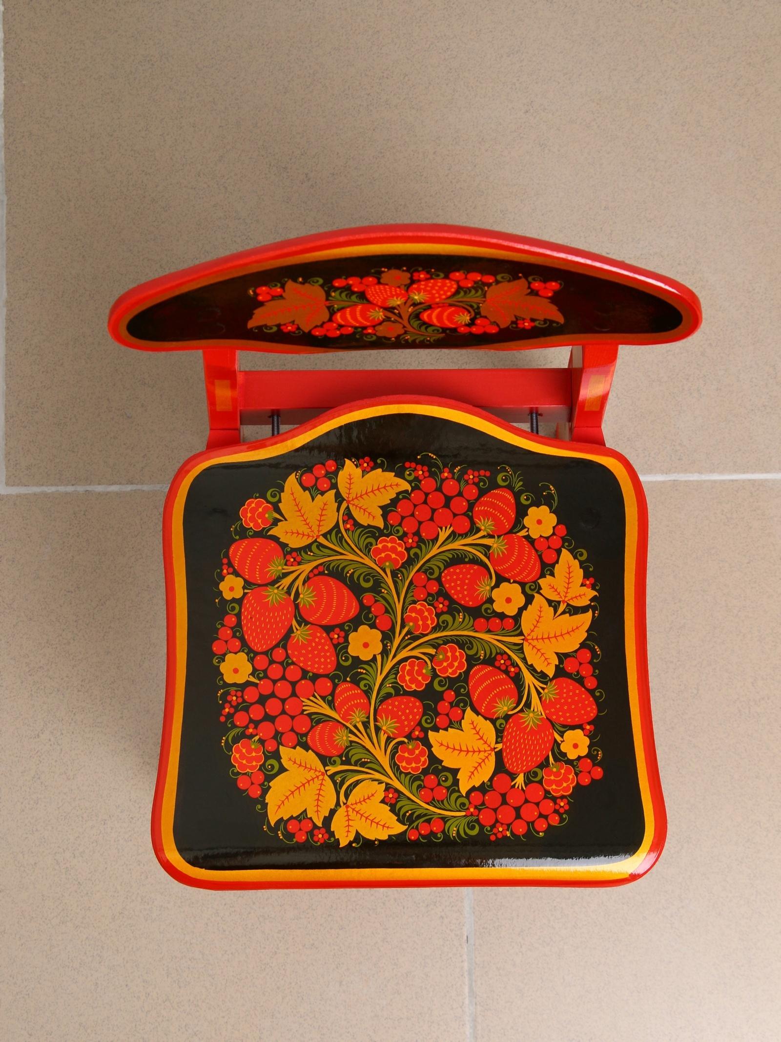 Стул детский, разборный, с хохломской росписью, 2 ростовая категория, 55×30×29 см