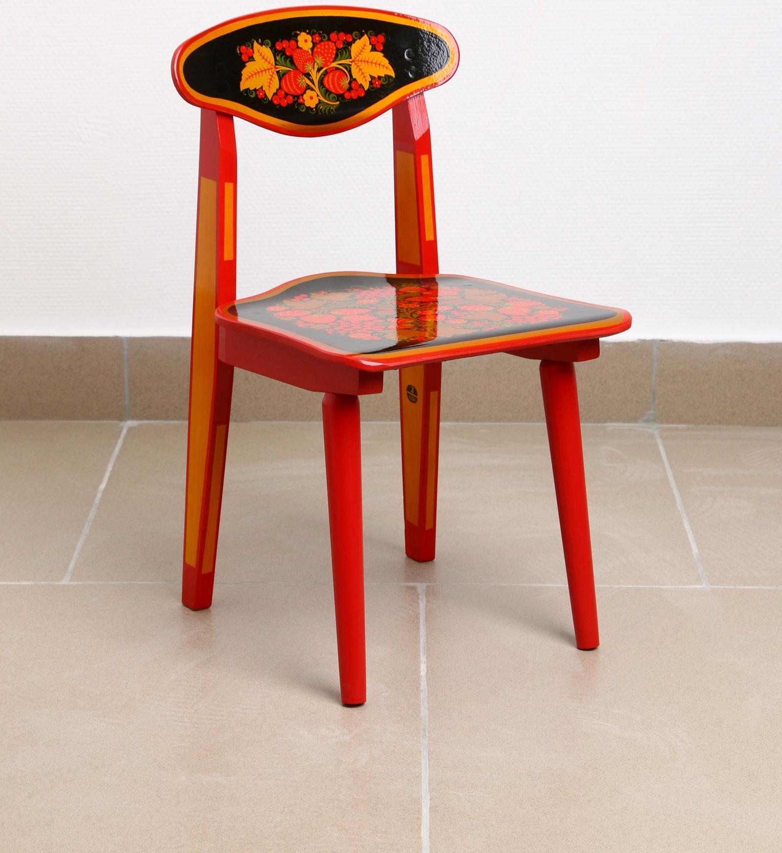 Стул детский, разборный, с хохломской росписью, 2 ростовая категория, 55×30×29 см