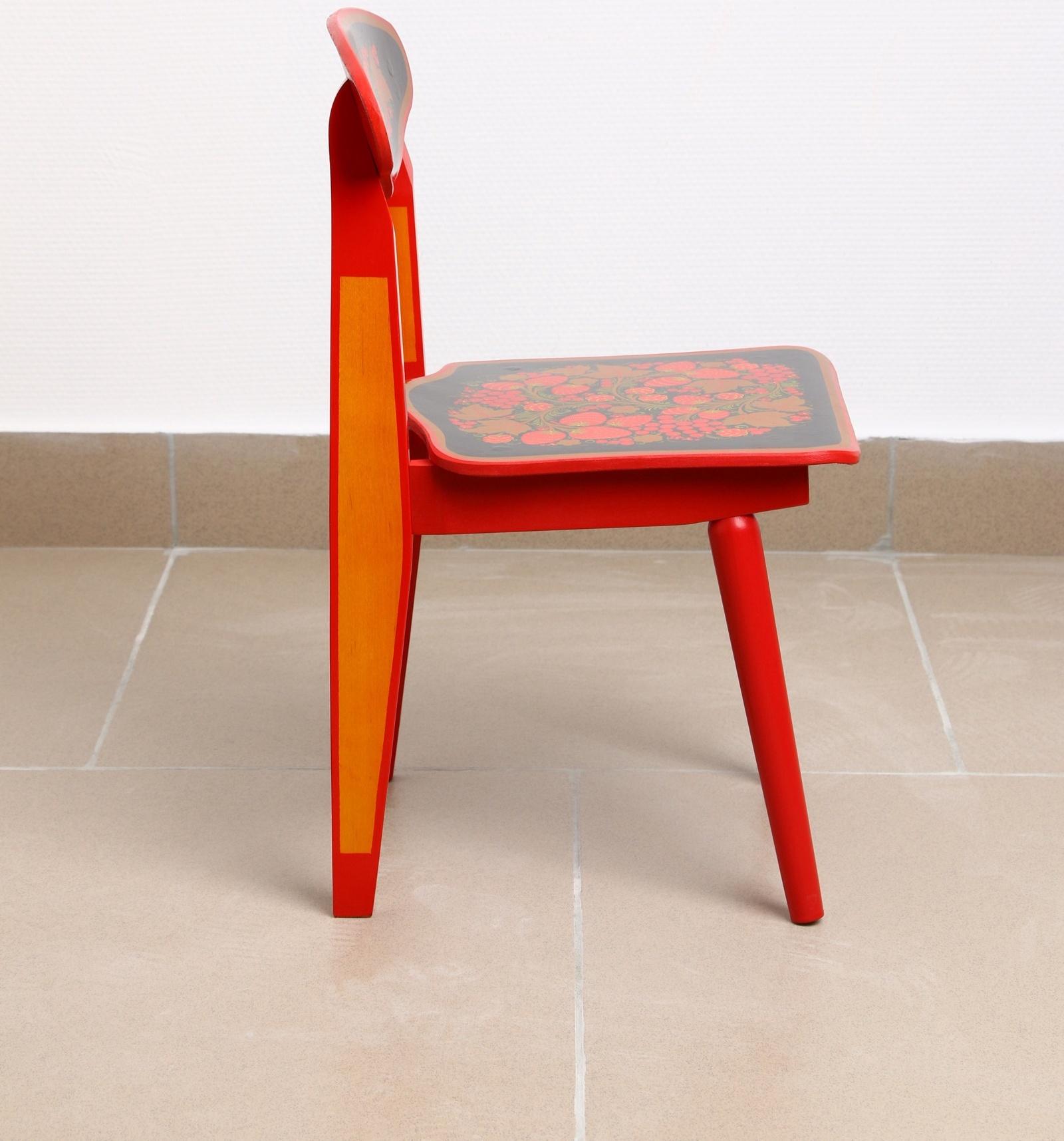 Стул детский, разборный, с хохломской росписью, 2 ростовая категория, 55×30×29 см