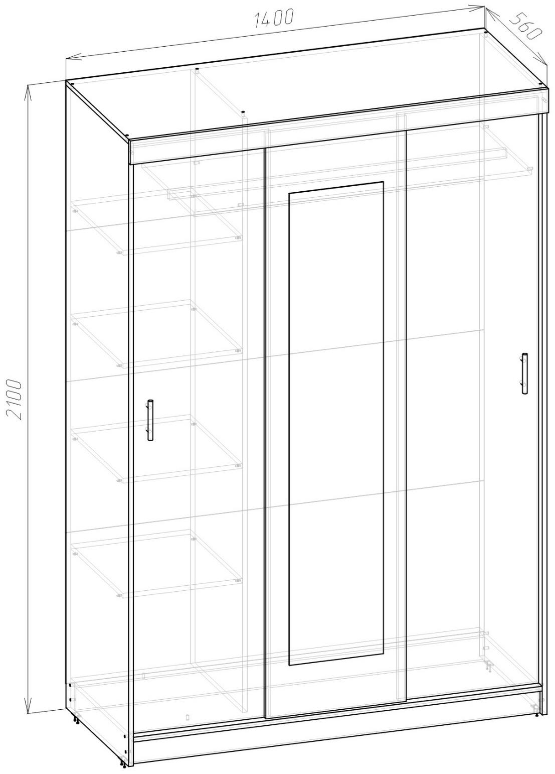 Спальный гарнитур «Бася», комплект 7 предметов, серый графит