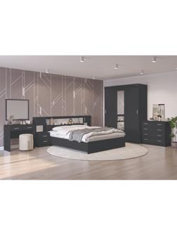 Спальный гарнитур «Бася», комплект 7 предметов, серый графит