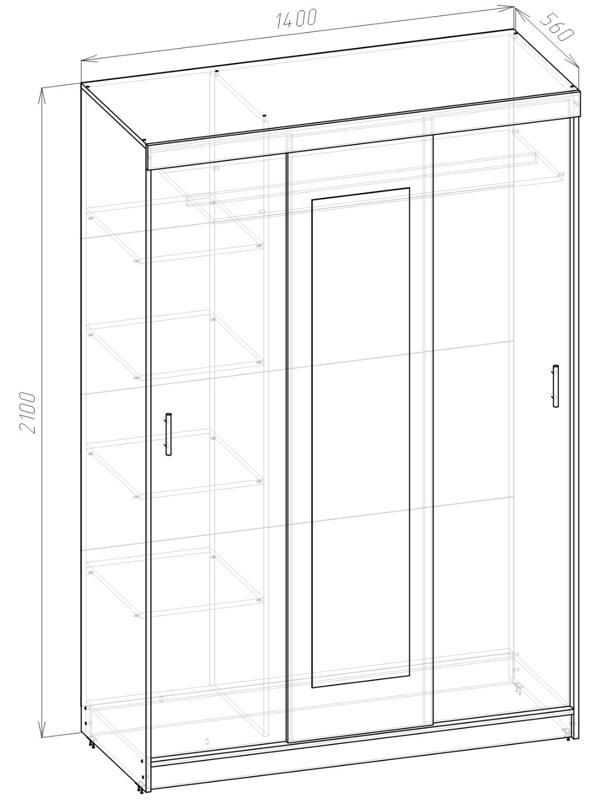 Спальный гарнитур «Бася», комплект 7 предметов, серый графит