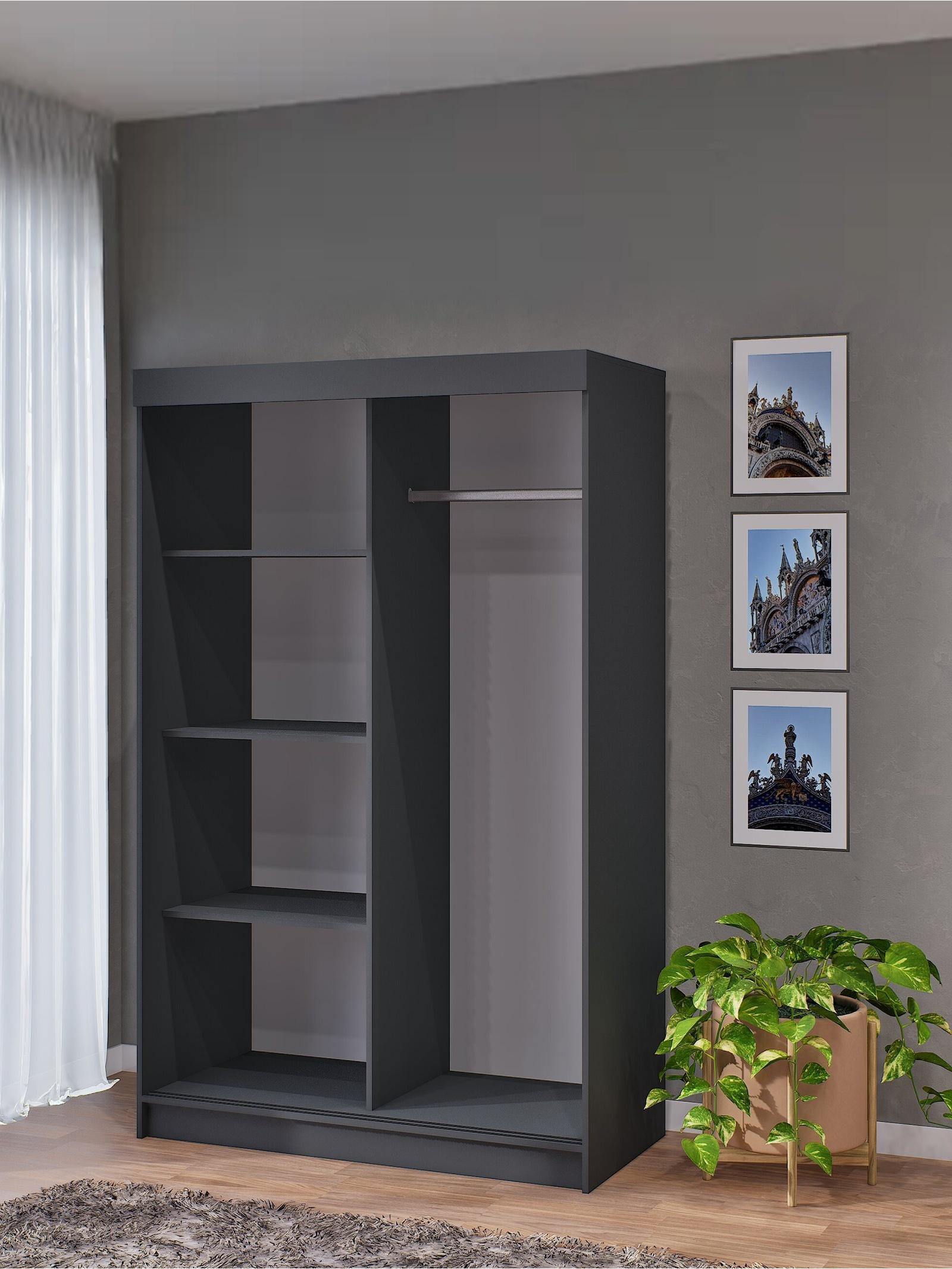 Шкаф-купе «Элегант 1», 1260×2000×590 мм, цвет серый графит
