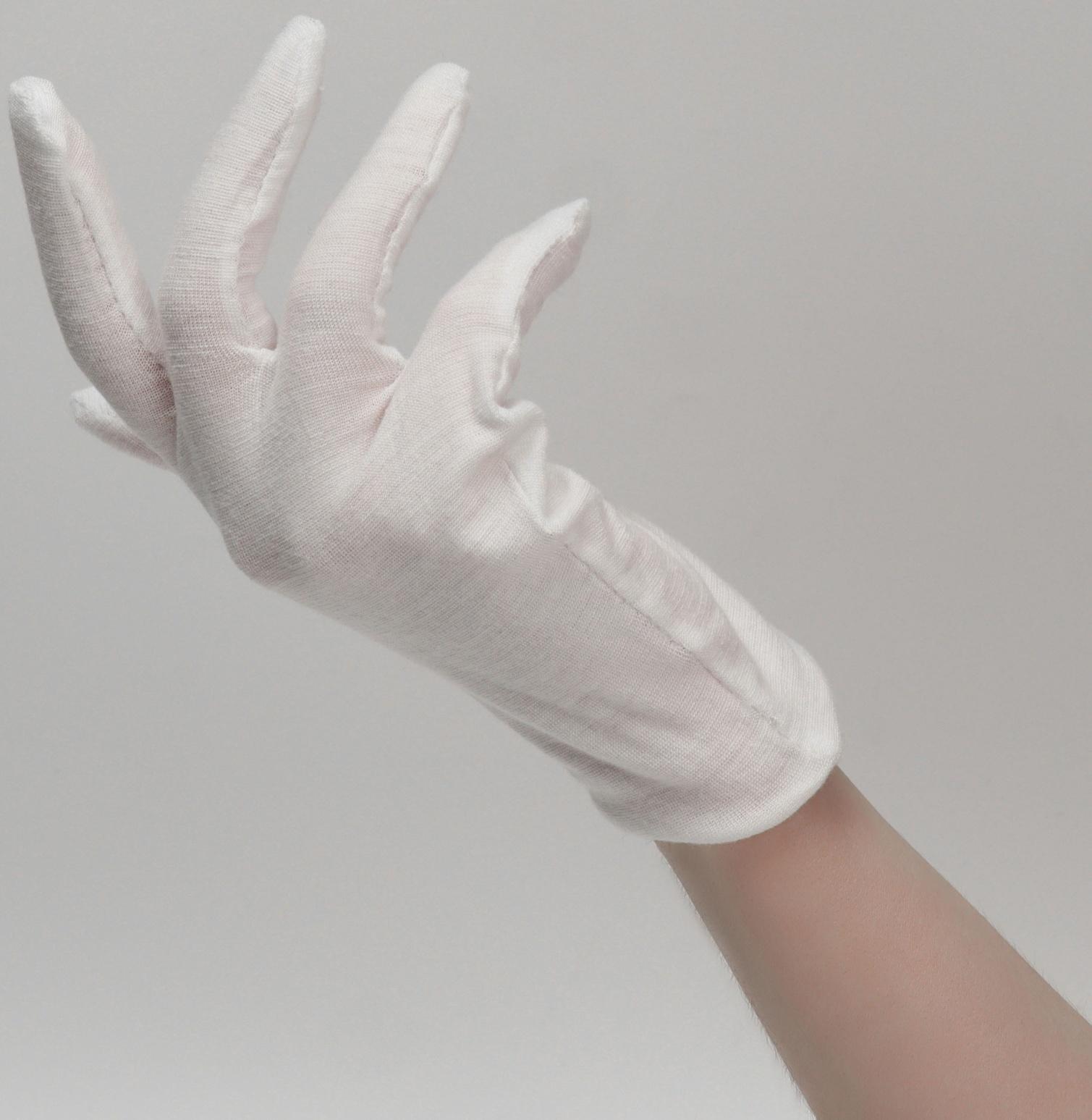 Перчатки хлопковые, размер S, пара, белые