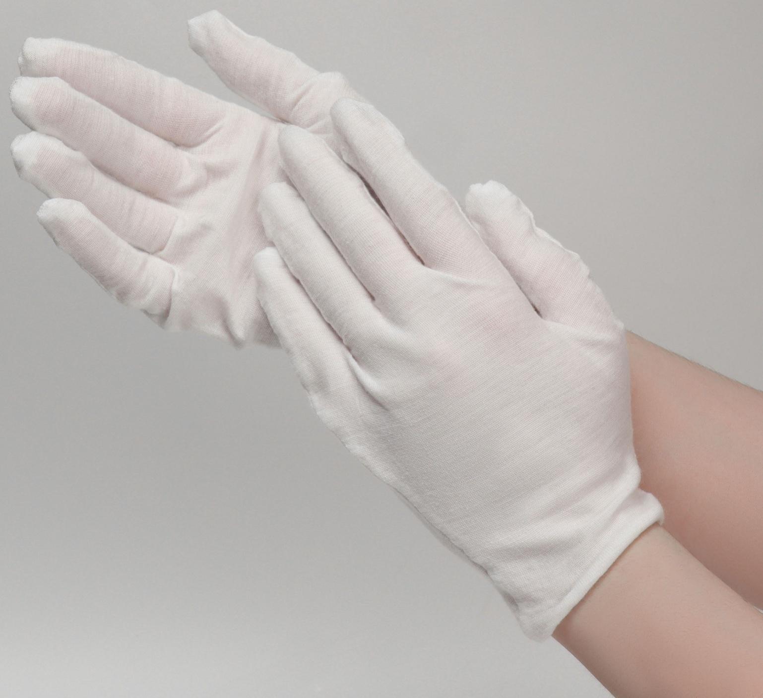 Перчатки хлопковые, размер S, пара, белые