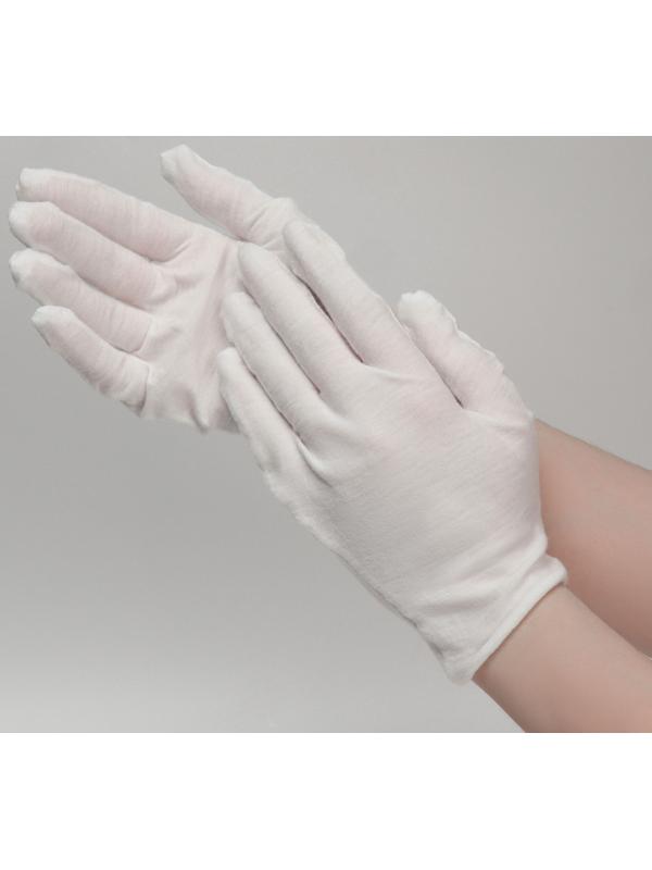 Перчатки хлопковые, размер S, пара, белые