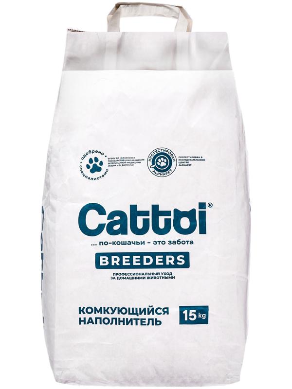 Наполнитель минеральный комкующийся Cattoi Breeders 15 кг,бумажный пакет