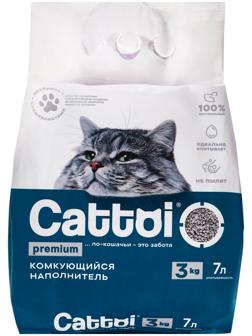 Наполнитель минеральный комкующийся Cattoi Premium 3 кг,пластиковый пакет