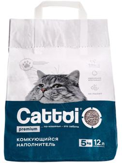 Наполнитель минеральный комкующийся Cattoi Premium 5 кг,пластиковый пакет
