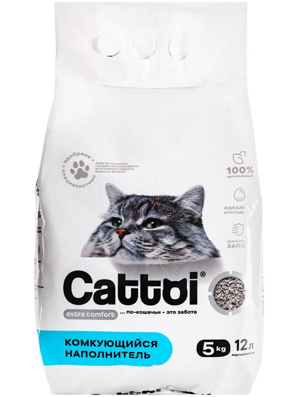 Наполнитель минеральный комкующийся Cattoi Extra Comfort 5 кг,пластиковый пакет