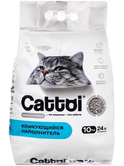 Наполнитель минеральный комкующийся Cattoi Extra Comfort 10 кг,пластиковый пакет