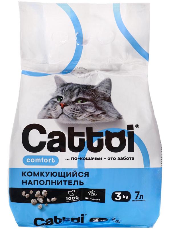Наполнитель минеральный комкующийся Cattoi Comfort 3 кг,пластиковый пакет