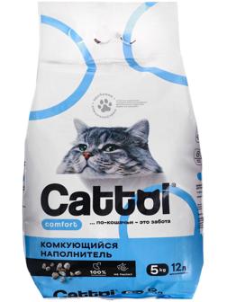Наполнитель минеральный комкующийся Cattoi Comfort 5 кг,пластиковый пакет