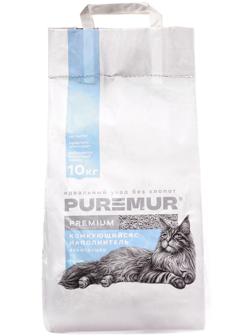 Наполнитель минеральный комкующийся PureMur Premium 10 кг,бумажный пакет