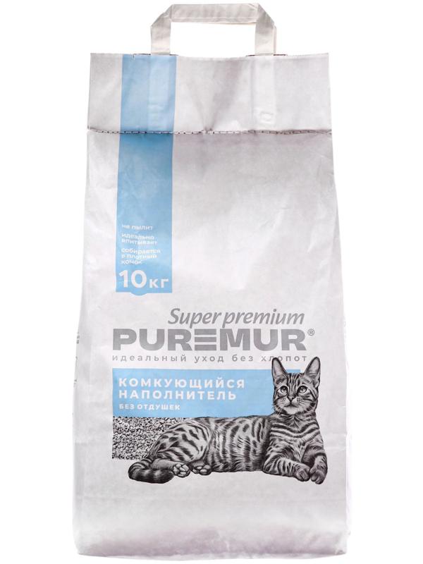 Наполнитель минеральный комкующийся PureMur Super premium 10 кг,бумажный пакет