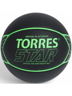 Мяч баскетбольный TORRES Star, B32317, р.7 (ПУ-композит,нейлон.корд, бутиловая камера)