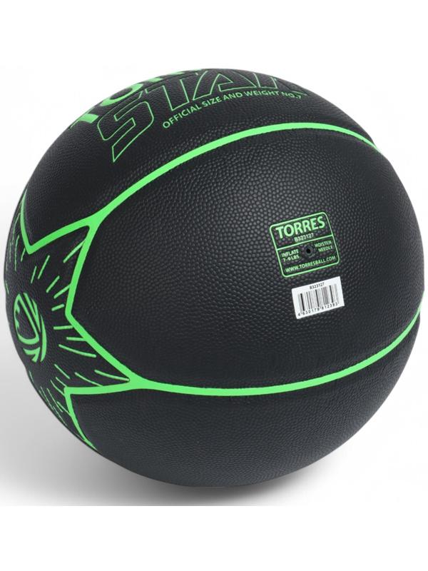 Мяч баскетбольный TORRES Star, B32317, р.7 (ПУ-композит,нейлон.корд, бутиловая камера)