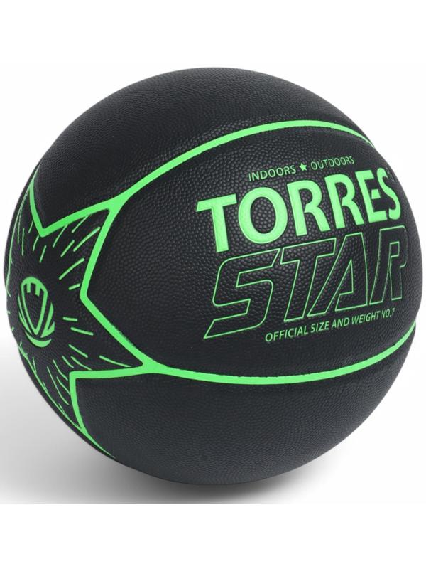Мяч баскетбольный TORRES Star, B32317, р.7 (ПУ-композит,нейлон.корд, бутиловая камера)