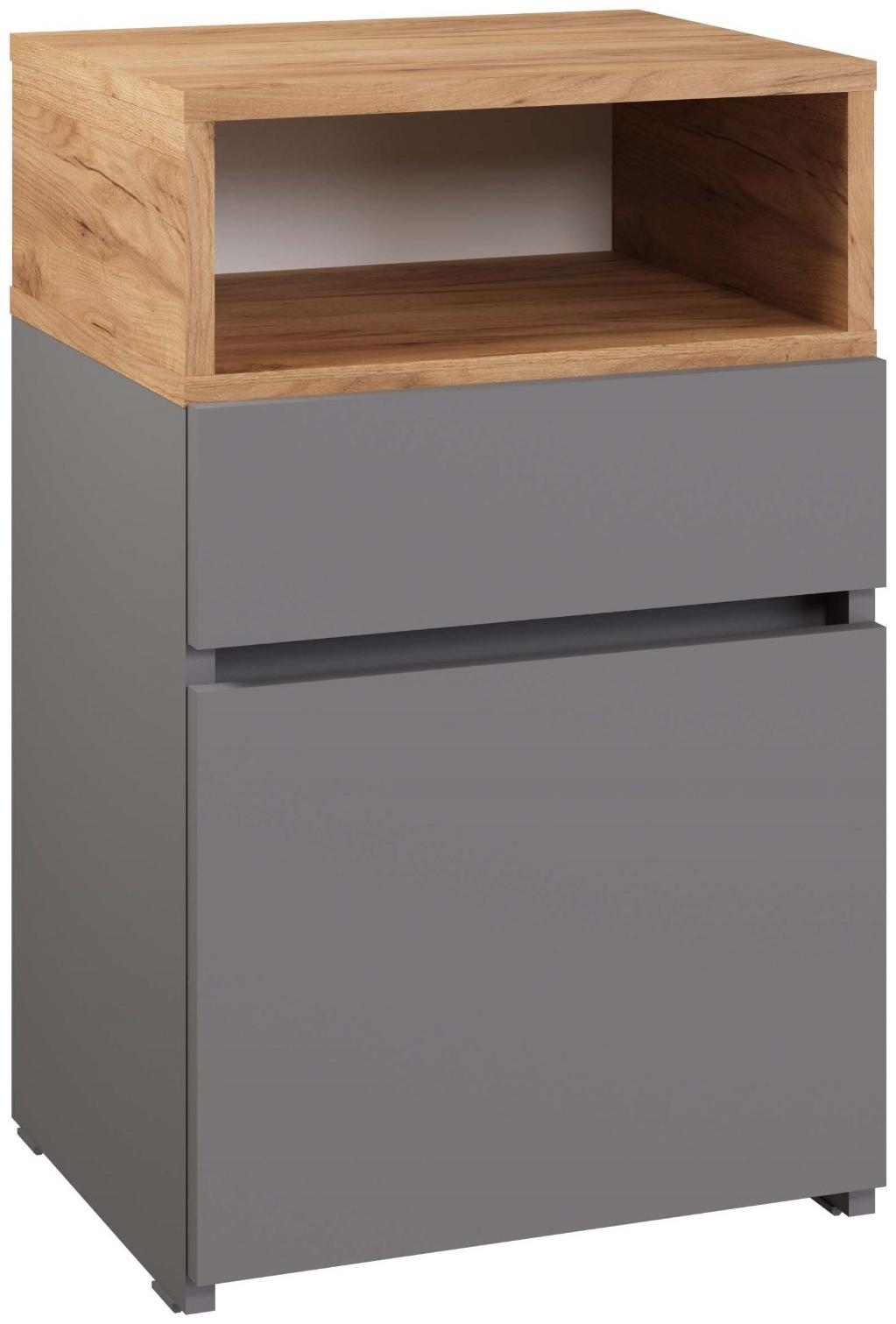 Тумба универсальная «Нова», 400×350×634 мм, цвет серый шифер/дуб крафт золото