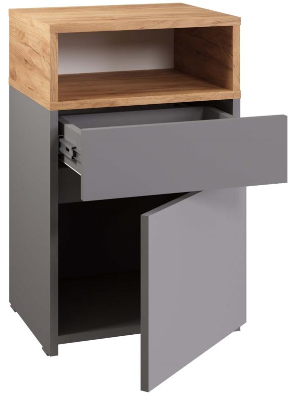 Тумба универсальная «Нова», 400×350×634 мм, цвет серый шифер/дуб крафт золото