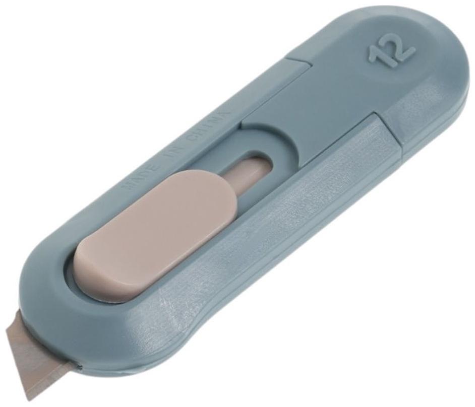 Нож универсальный ТУНДРА, мини, пластиковый корпус, возвратное лезвие, 12 мм