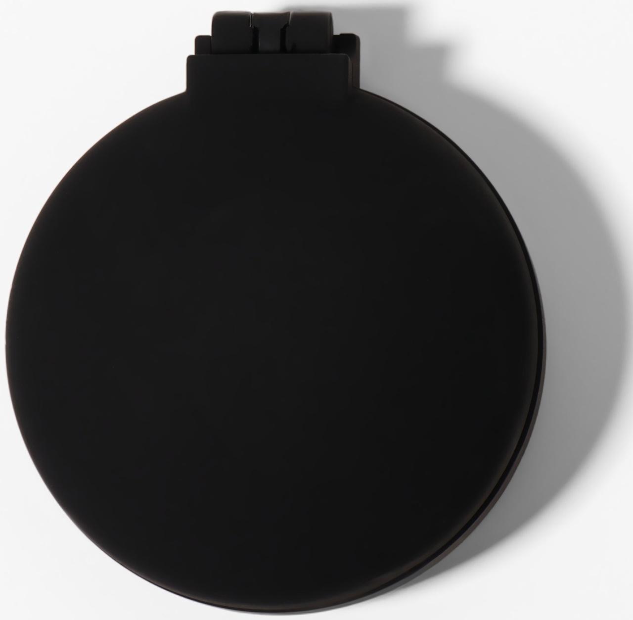 Расчёска массажная «Классика», складная, с зеркалом, 7×2.5 см, матовая, чёрная