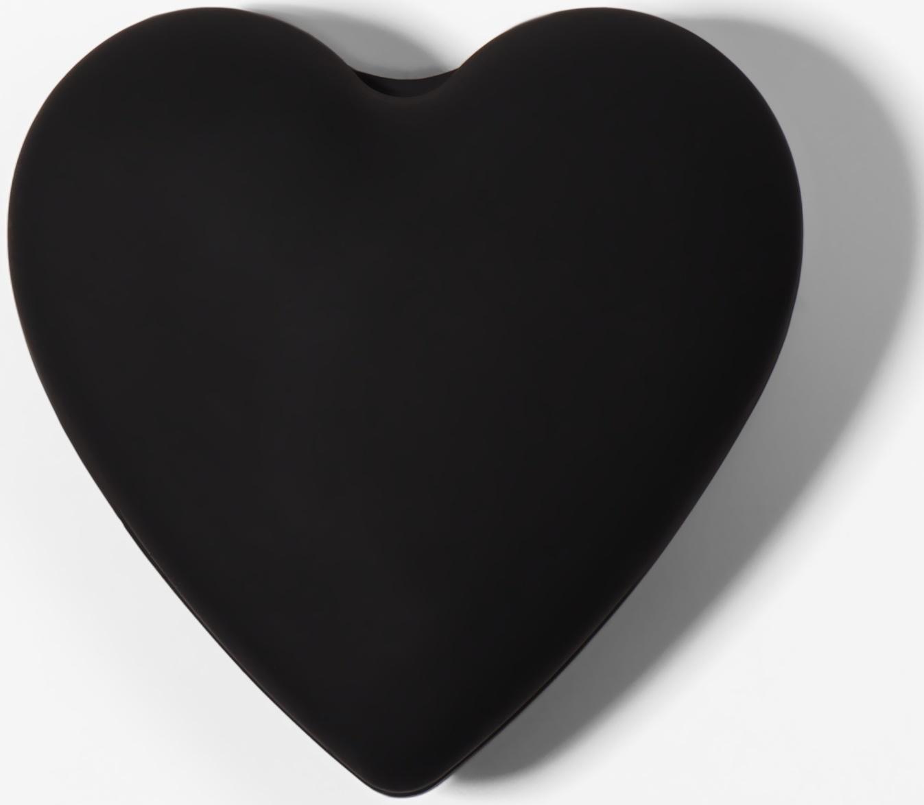 Расчёска массажная «Сердце», складная, с зеркалом, 8×2.5 см, матовая, чёрная