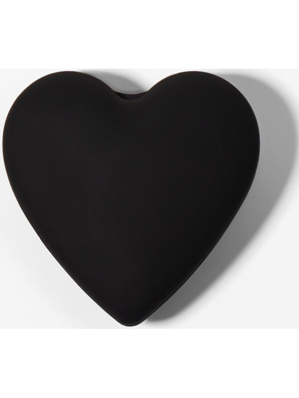 Расчёска массажная «Сердце», складная, с зеркалом, 8×2.5 см, матовая, чёрная