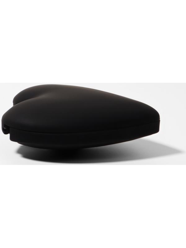 Расчёска массажная «Сердце», складная, с зеркалом, 8×2.5 см, матовая, чёрная