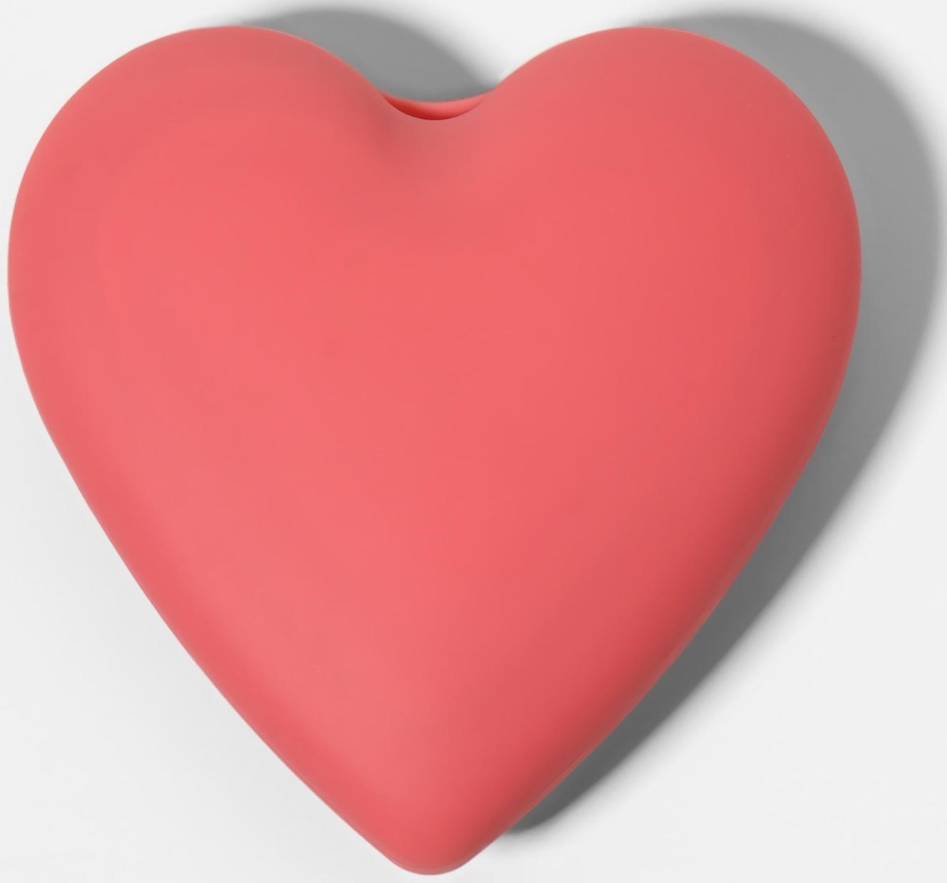 Расчёска массажная «Сердце», складная, с зеркалом, 8×2.5 см, матовая, розовая