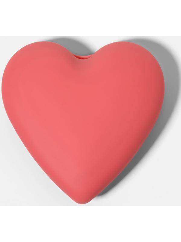 Расчёска массажная «Сердце», складная, с зеркалом, 8×2.5 см, матовая, розовая