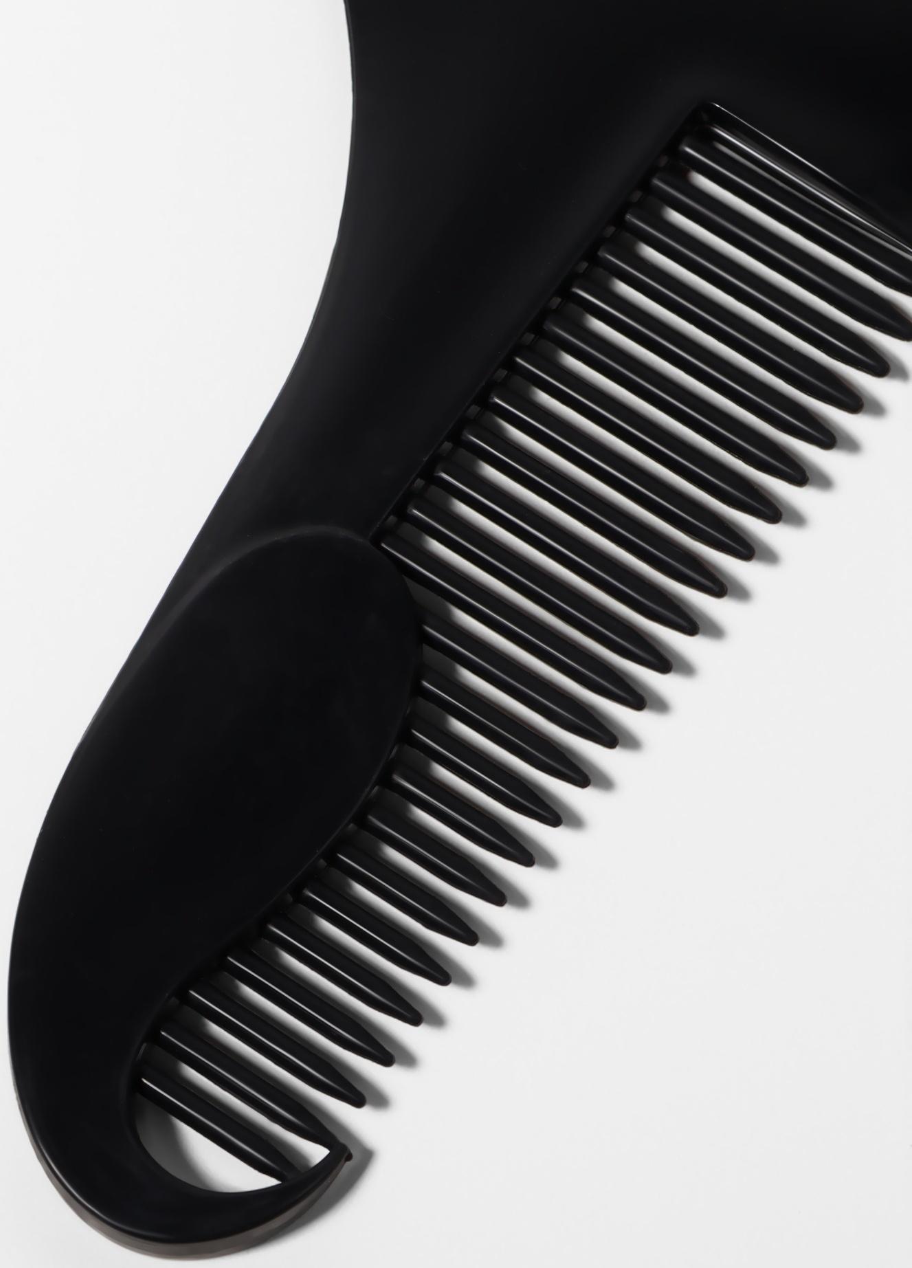 Расчёска - гребень для усов и бороды, 12×10 см, чёрная