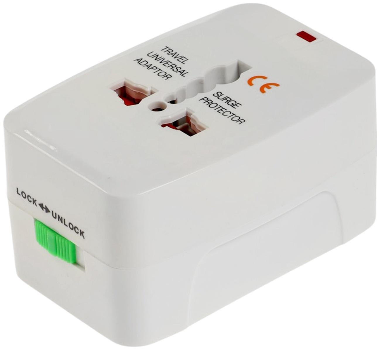 Адаптер универсальный 5 в 1, 6 А, 2 USB-A, 220 В, белый