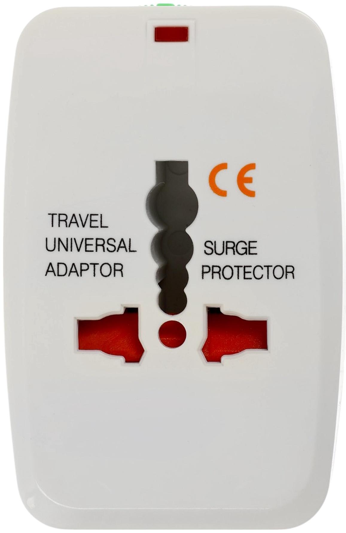 Адаптер универсальный 5 в 1, 6 А, 2 USB-A, 220 В, белый