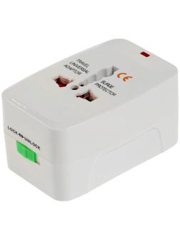 Адаптер универсальный 5 в 1, 6 А, 2 USB-A, 220 В, белый