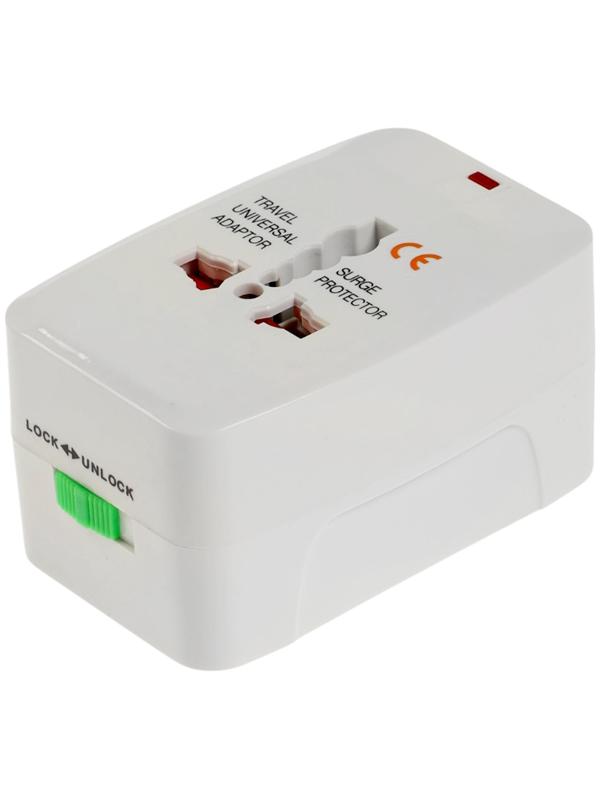 Адаптер универсальный 5 в 1, 6 А, 2 USB-A, 220 В, белый