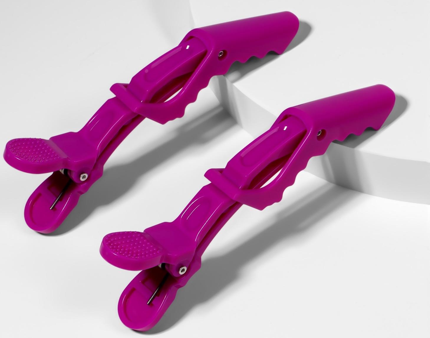 Зажимы для волос, набор - 2 шт, 11,5 (±1) см, фиолетовые