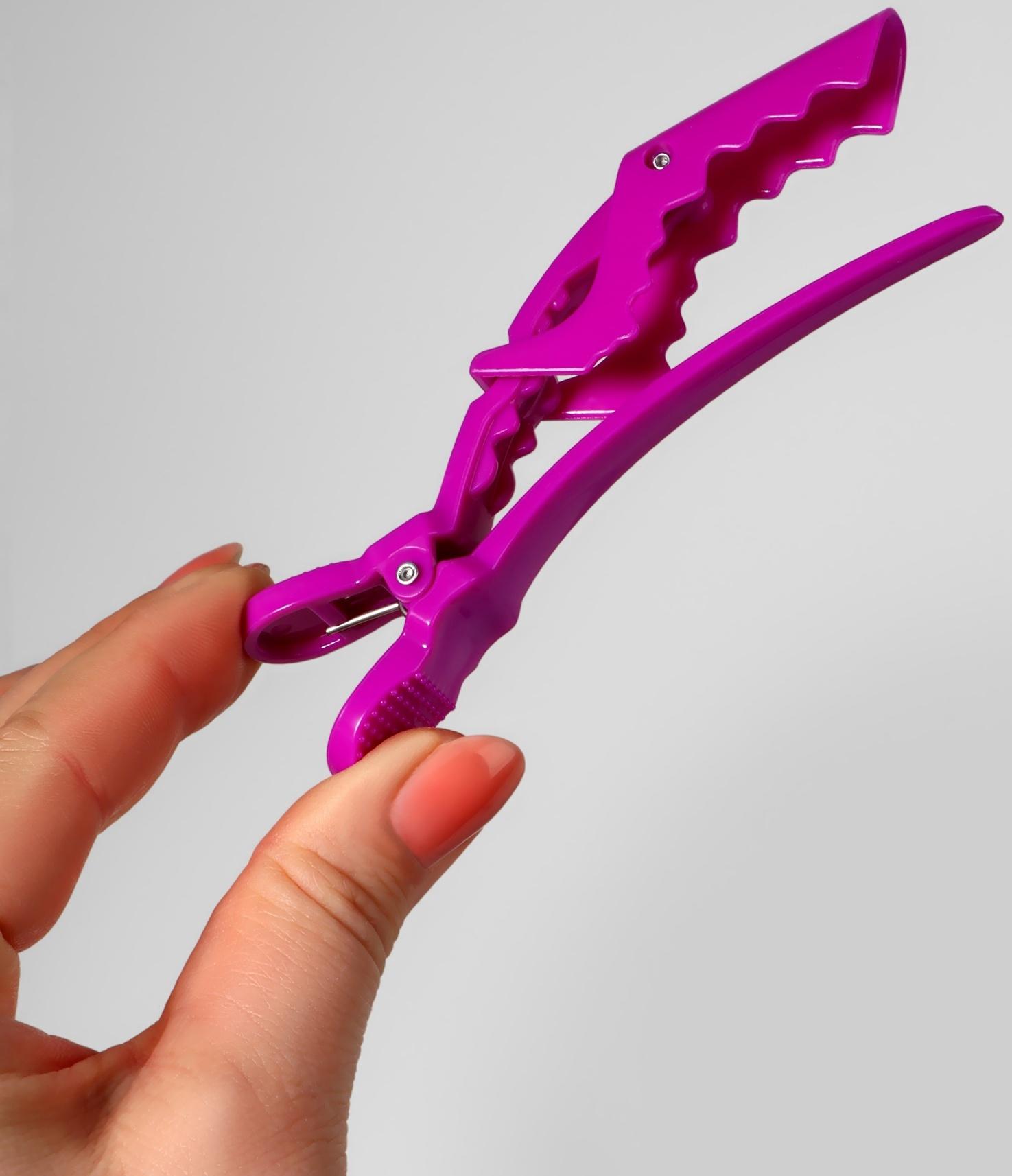 Зажимы для волос, набор - 2 шт, 11,5 (±1) см, фиолетовые